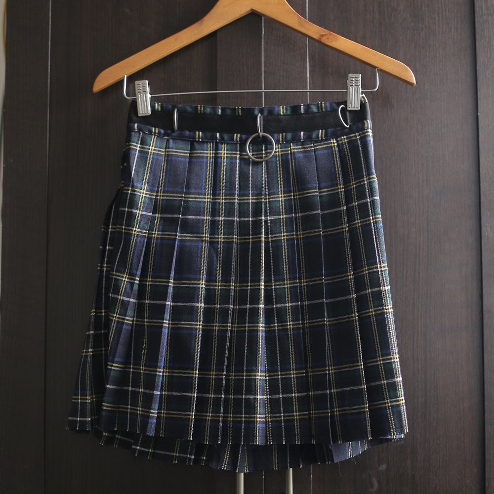 NWT Plaid Blue Mini Skirt.